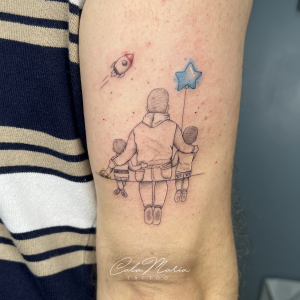 familia-acuarelatattoo-lineafina-madrid-tattoomadrid-lineafina-tattoocolor-padretattoo