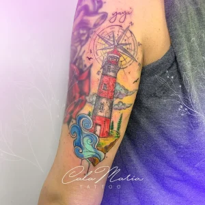faro-acuarela-sketch-fineline-lineafina-color-tattoocolor